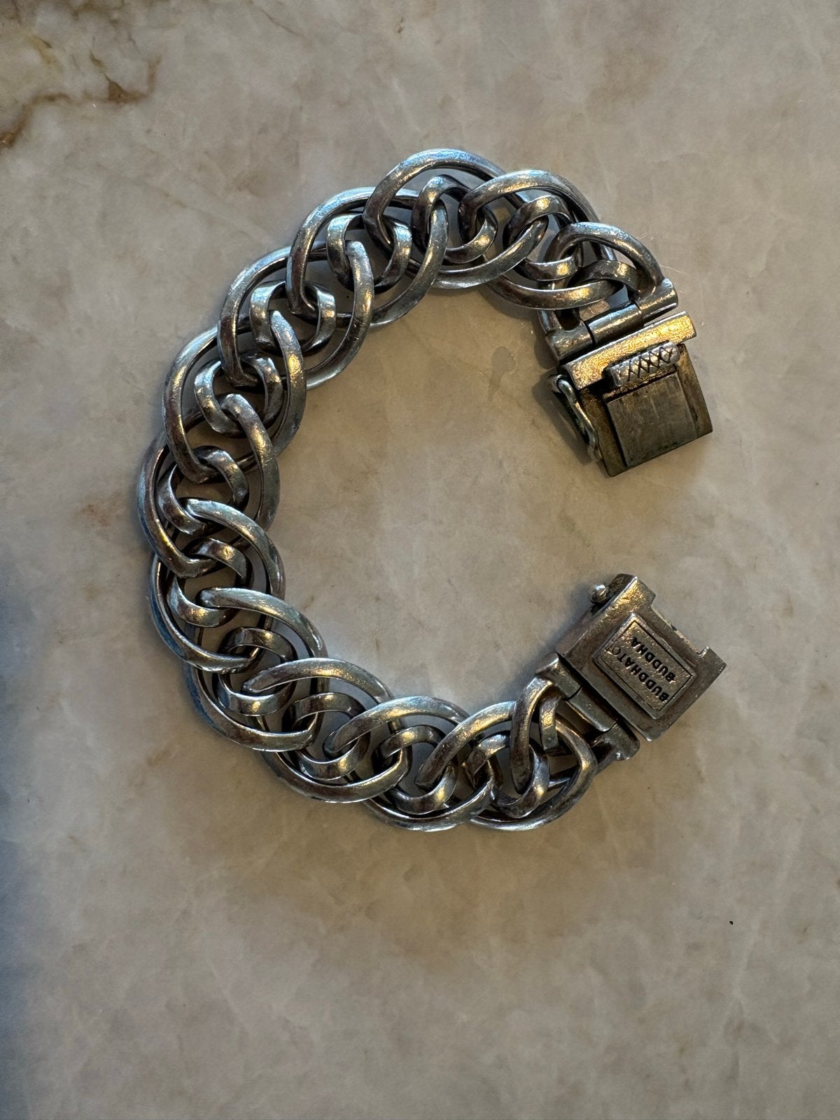 Buddha to Buddha armband zilver, Sieraden, Tassen en Uiterlijk, Armbanden, Ophalen, Gebruikt, Zilver
