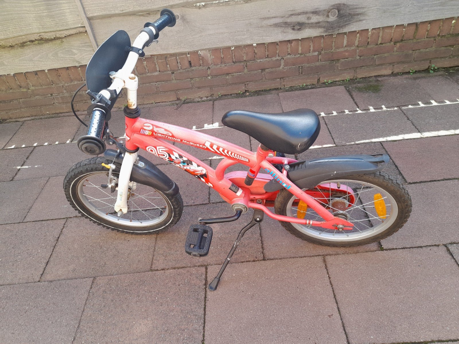 cars kinderfiets 16 inch, Ophalen, Gebruikt, Terugtraprem, 16 tot 20 inch