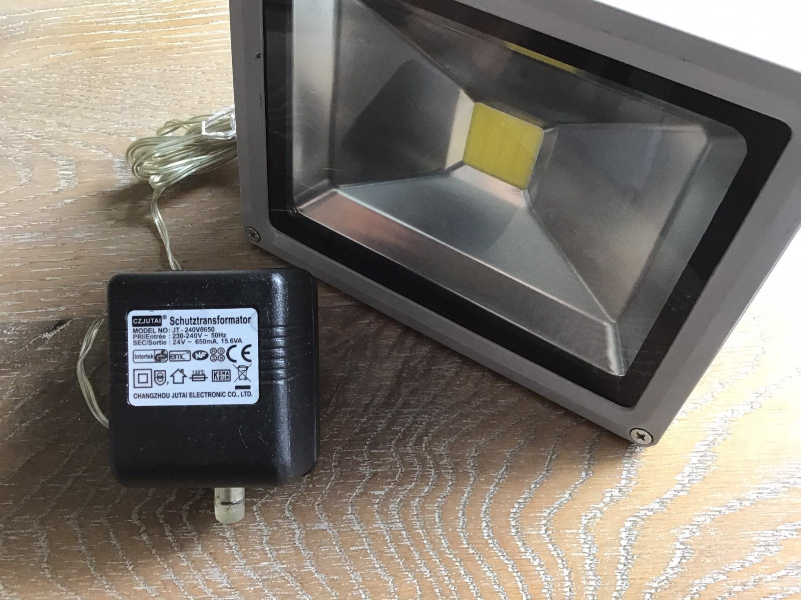 Bouwlamp met adapter, Ophalen of Verzenden, Zo goed als nieuw