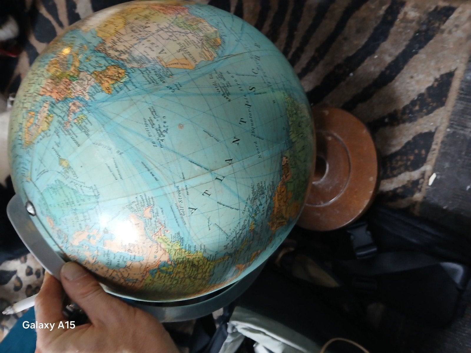 Antieke Columbus Aardglobe - Verlicht en Draaibaar, Ophalen, Gebruikt, Fysische wereldbol, Educatief