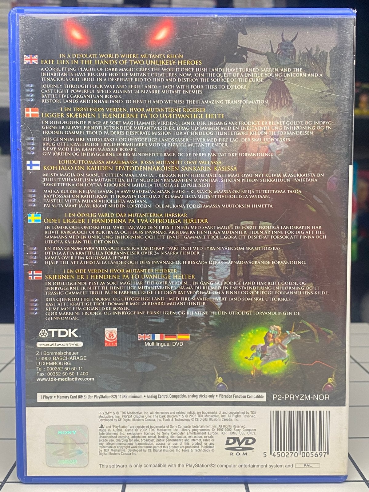 Pryzm Chapter One The Dark Unicorn - PS2 PlayStation 2 Game, Avontuur en Actie, Vanaf 18 jaar, Info@tdk.com, 1 speler