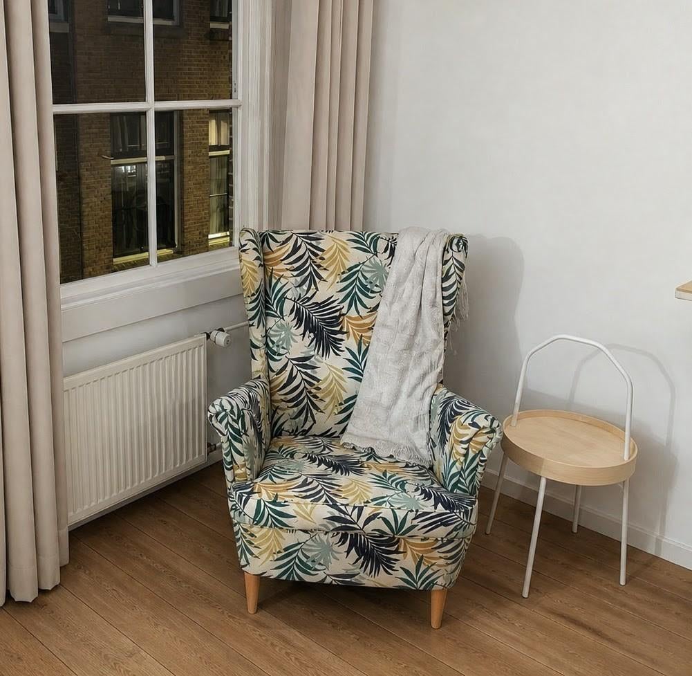 IKEA STRANDMON Fauteuil, Ophalen, Zo goed als nieuw, 75 tot 100 cm, 50 tot 75 cm