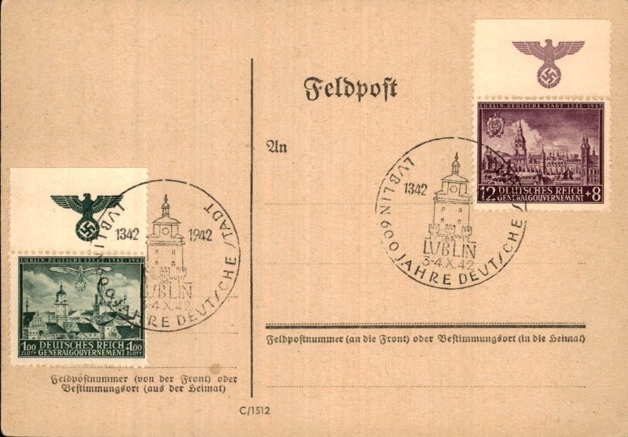 Derde Rijk - Feldpost - Stempels - 1942, Verzenden, Briefkaart
