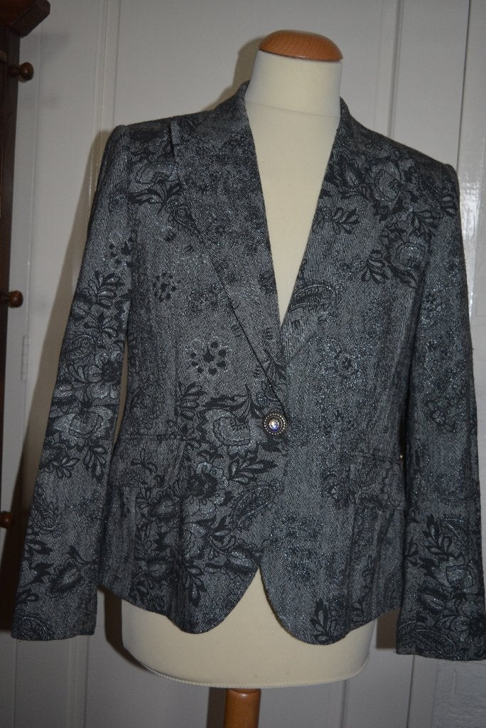 Basler, mooi chique tweed blazer met patroon, mt 40, Maat 38/40 (M), Basler, Ophalen of Verzenden, Zo goed als nieuw