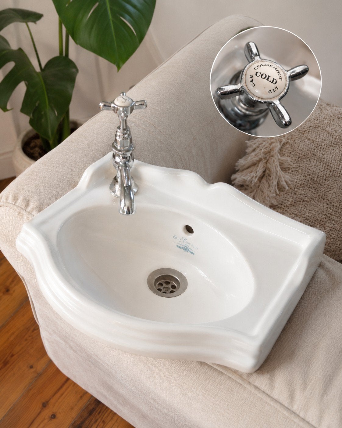 Old engeland - Ideaal voor Toilet of Kleine Badk, Ophalen of Verzenden, Gebruikt, Chroom, Wastafel