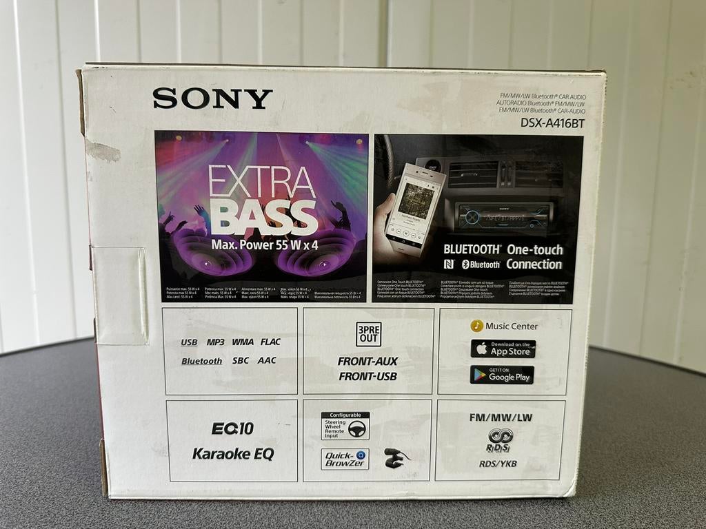 Sony DSX-A416BT autoradio met dual Bluetooth, NFC, USB aux, Ophalen of Verzenden, Zo goed als nieuw