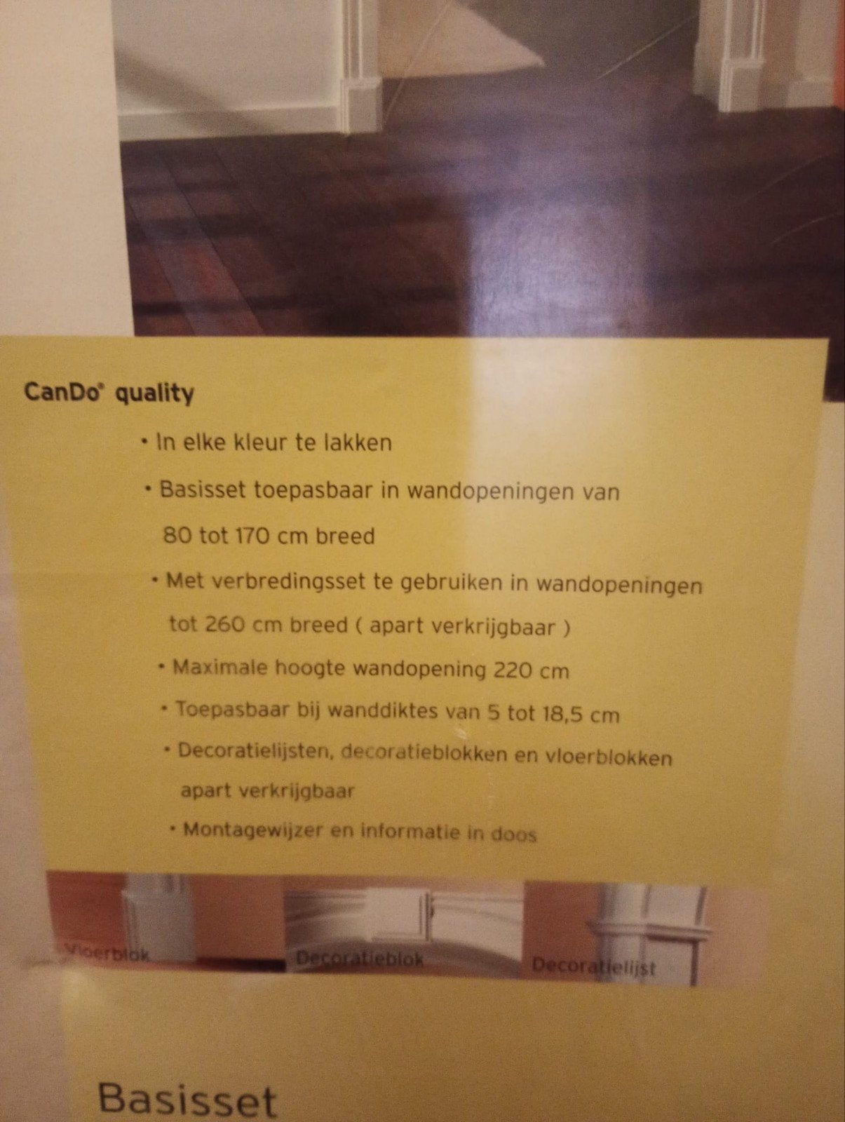 candoo toog, Binnendeur, Nieuw, Ophalen of Verzenden, 120 cm of meer