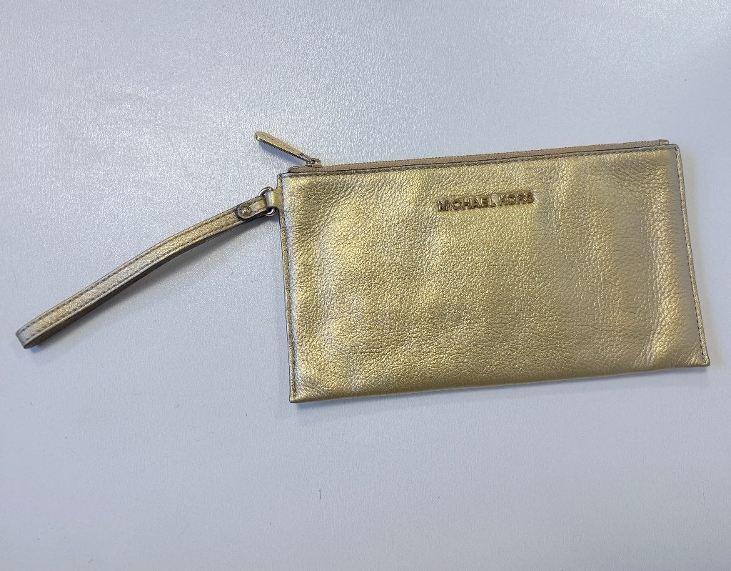 MICHAEL KORS Goud clutch bag tas, Ophalen of Verzenden, Zo goed als nieuw, Overige kleuren, Avondtasje
