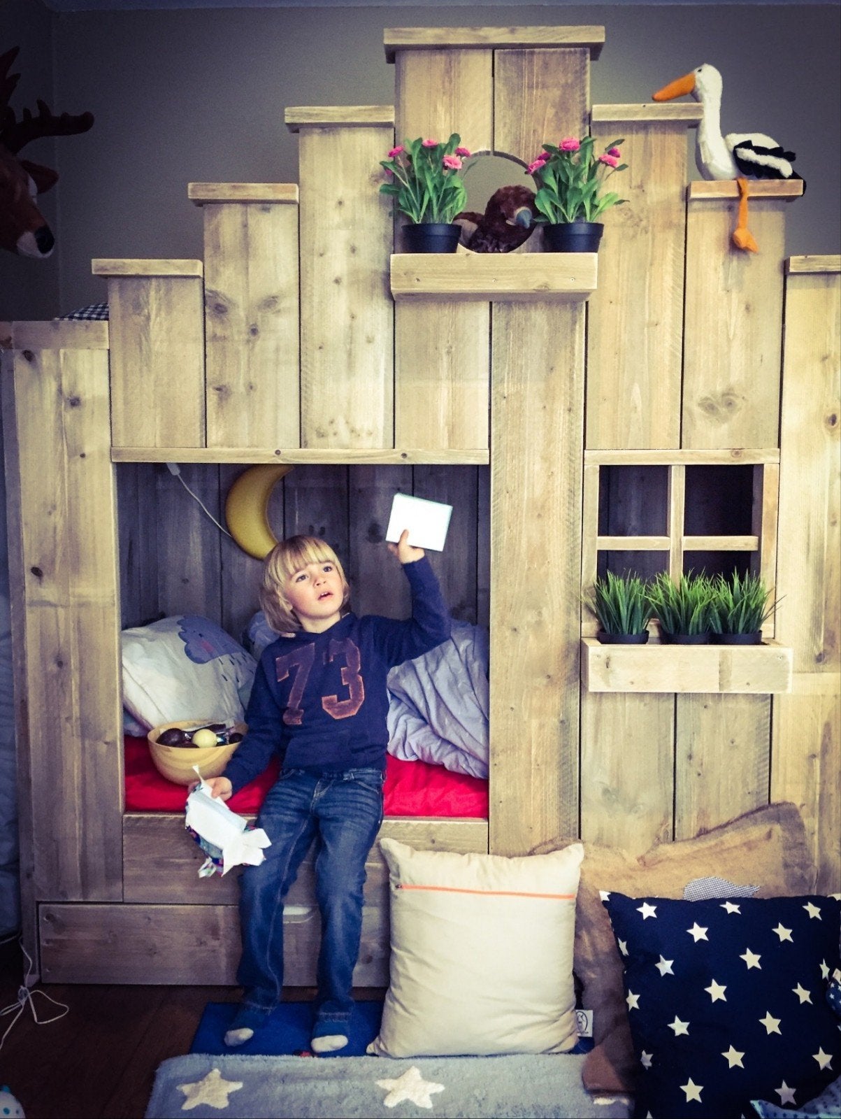 Stapelbed voor kinderen - Bowie - Saartje Prum - Vogelhuisje, Ophalen of Verzenden, Zo goed als nieuw, Stapelbed