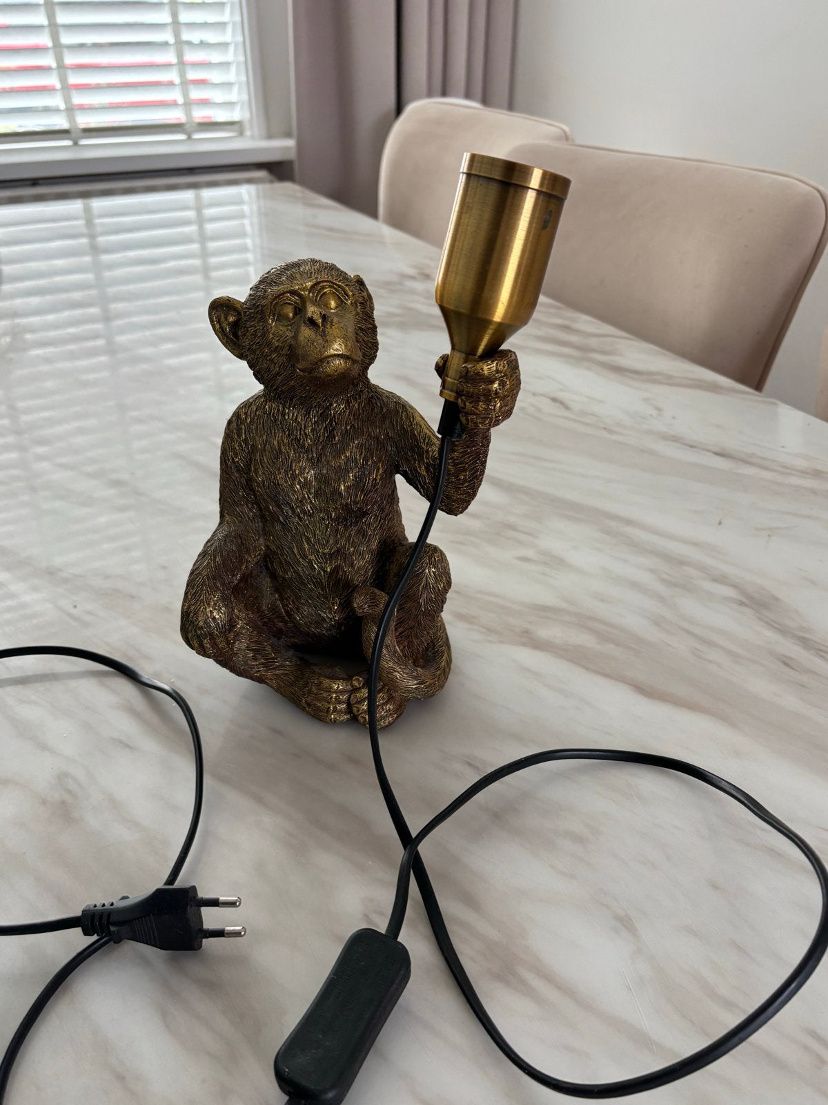 Aap tafellamp - Unieke sfeerverlichting, Overige merken, Vintage, Goud, E27 (groot)