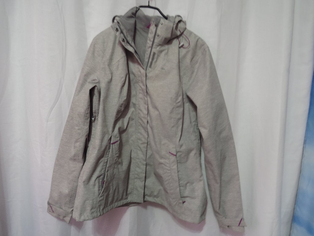 grijze jas afhaalbare capuchon met klep mt XL Quechua, Kleding | Dames, Maat 42/44 (L), Ophalen of Verzenden, Quechua, Grijs