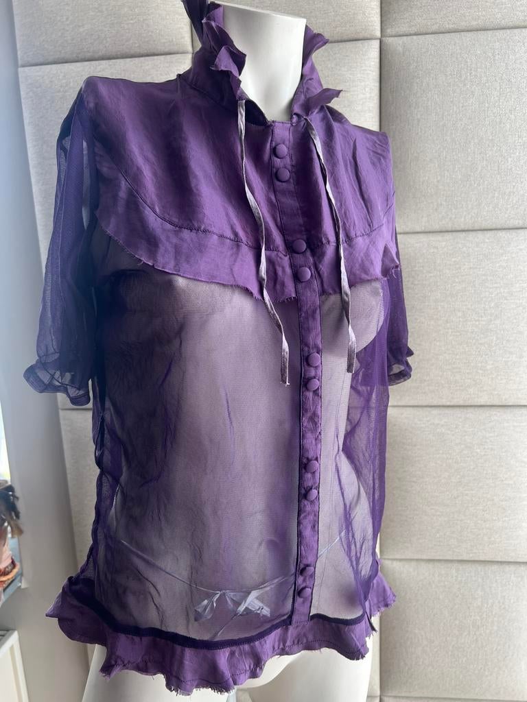 Designers Remix transparante blouse/ maat 40, Verzenden, Zo goed als nieuw, Maat 38/40 (M), Paars