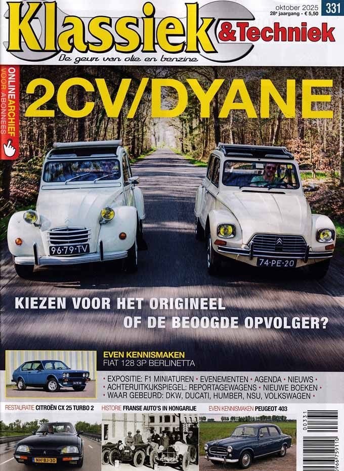 Klassiek & Techniek 331 2025 : Citroen 2CV4 / Dyane / CX 25, Ophalen of Verzenden, Gelezen, Algemeen