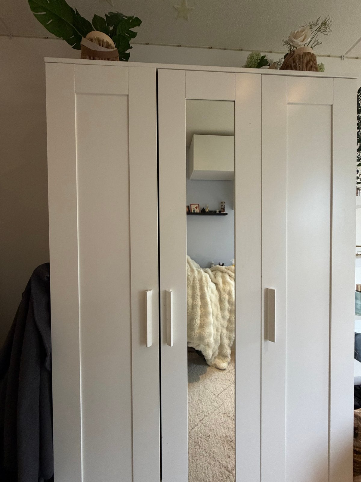 IKEA BRIMNES kledingkast met 3 deuren, wit, 177x50x190cm, Ophalen, Gebruikt, 100 tot 150 cm, 150 tot 200 cm