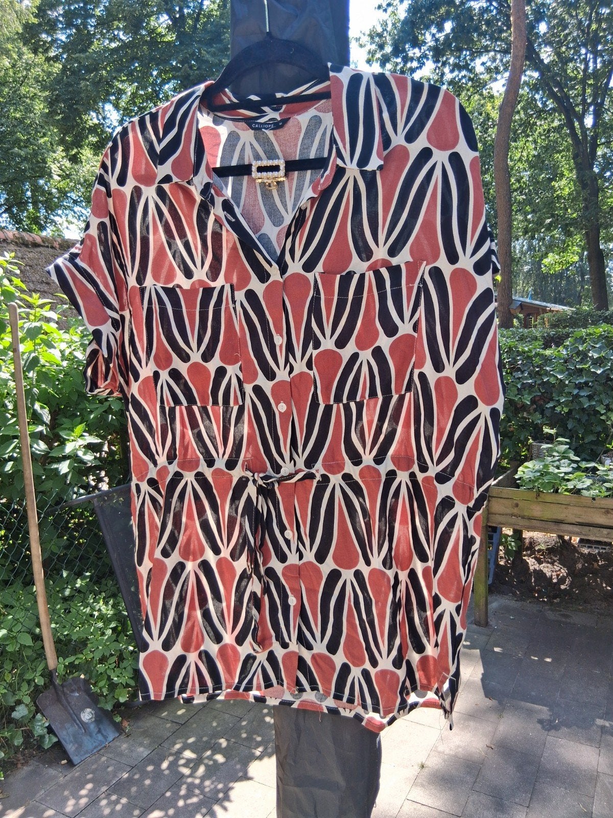 Schitterende blouse met leuke print, Maat 38/40 (M), Meerkleurig, Ophalen of Verzenden, Zo goed als nieuw