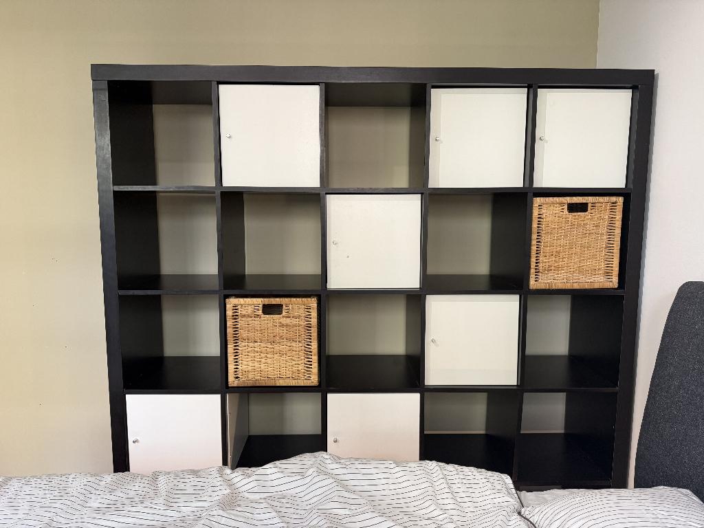 IKEA Kallax vakkenkast 182x182 cm met 6 inzetten en 3 manden, Ophalen, Gebruikt, 150 tot 200 cm, 150 tot 200 cm