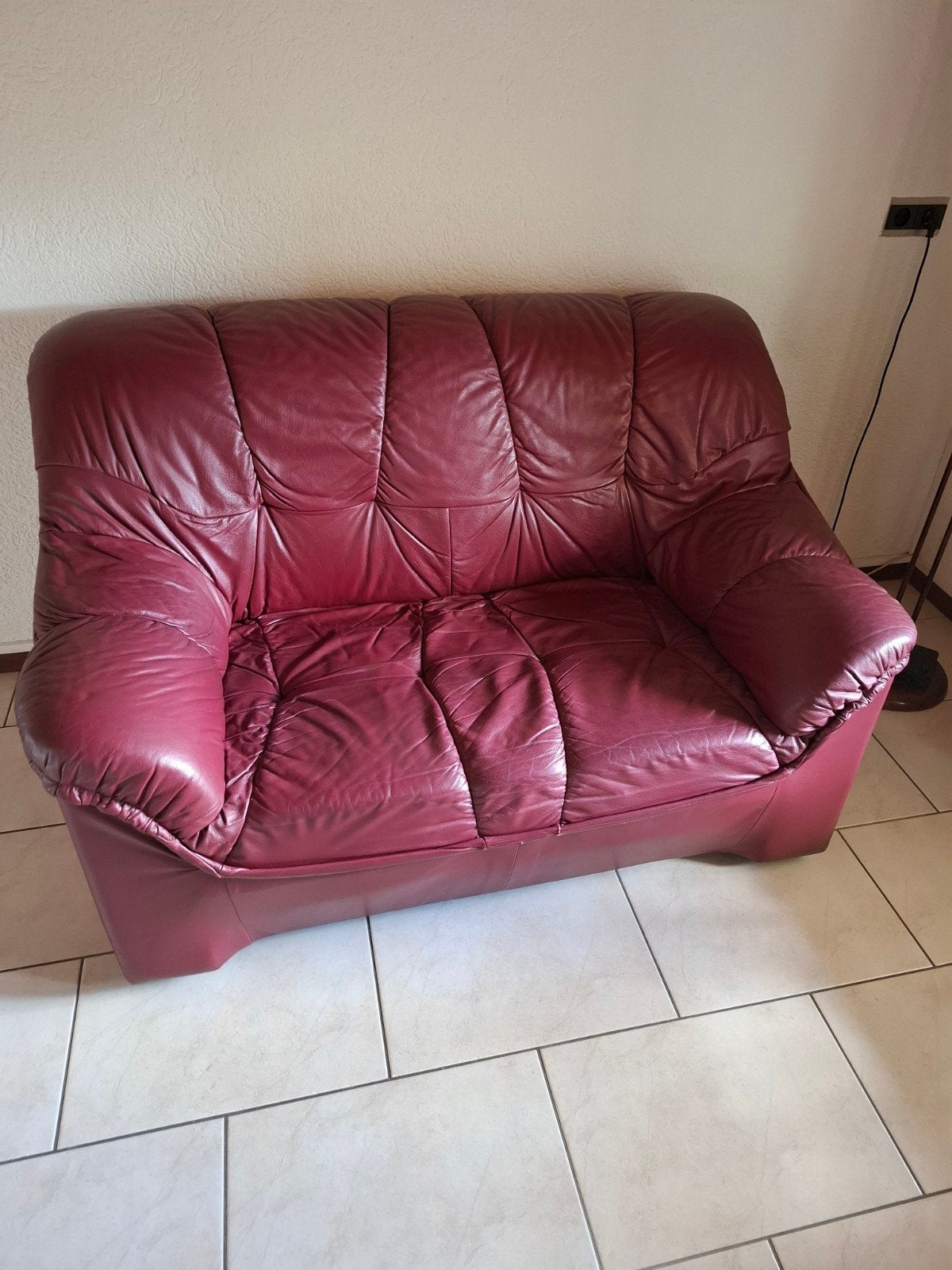 Lederen tweezittter, 150 tot 200 cm, Tweepersoons, Ophalen of Verzenden, Leer