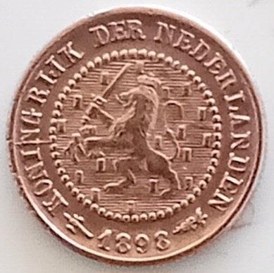 Halve cent brons uit 1898., Ophalen of Verzenden, Overige typen