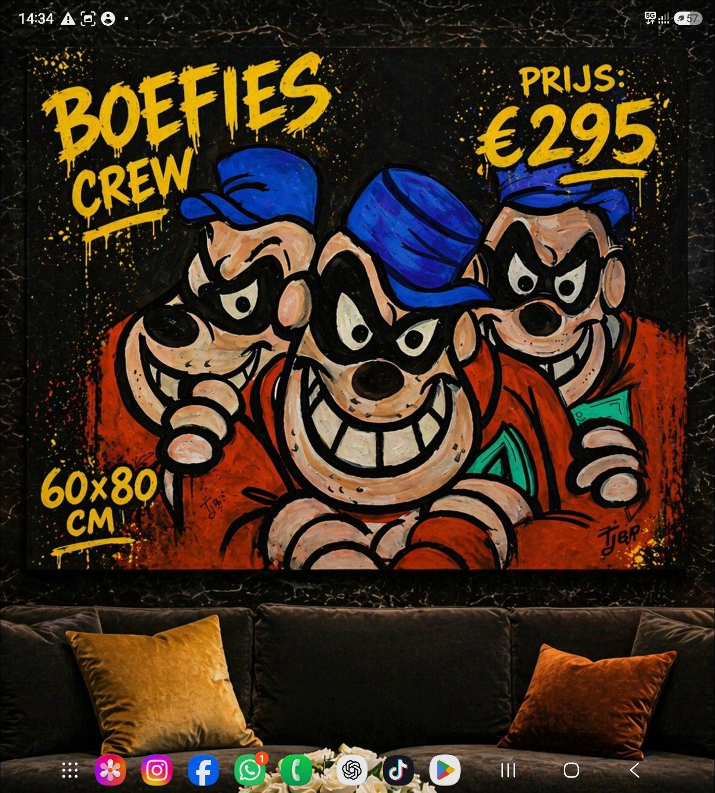 ORIGINAL ART – €295
Uniek. Handgeschilderd. Eén exemplaar, Ophalen of Verzenden