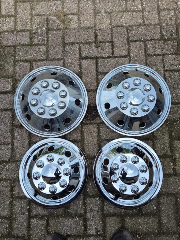 Wieldoppen 14 / 16 inch chrome, Ophalen of Verzenden, Zo goed als nieuw