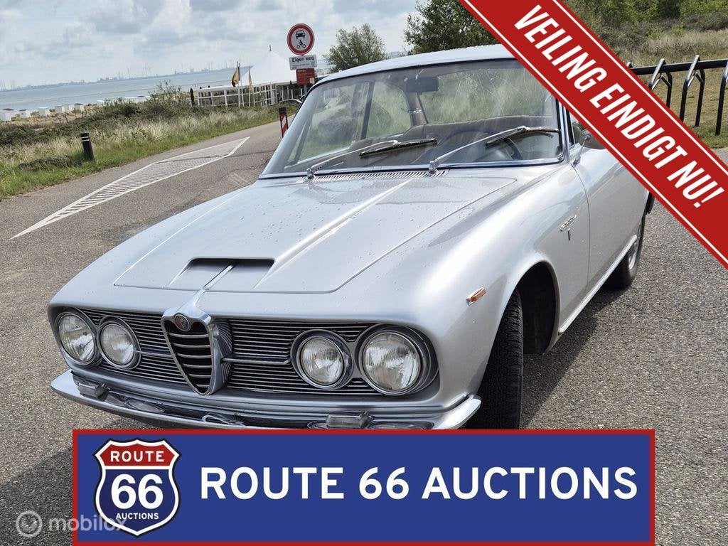 Alfa Romeo 2600 Sprint | 1965 | Route 66 Auctions, Overige carrosserieën, Zwart, Bedrijf, Handgeschakeld