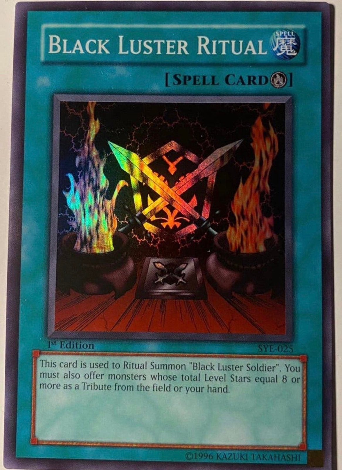 Yu-Gi-Oh! Black Luster Ritual SYE 1st Edition !, Ophalen of Verzenden, Zo goed als nieuw, Losse kaart, Foil