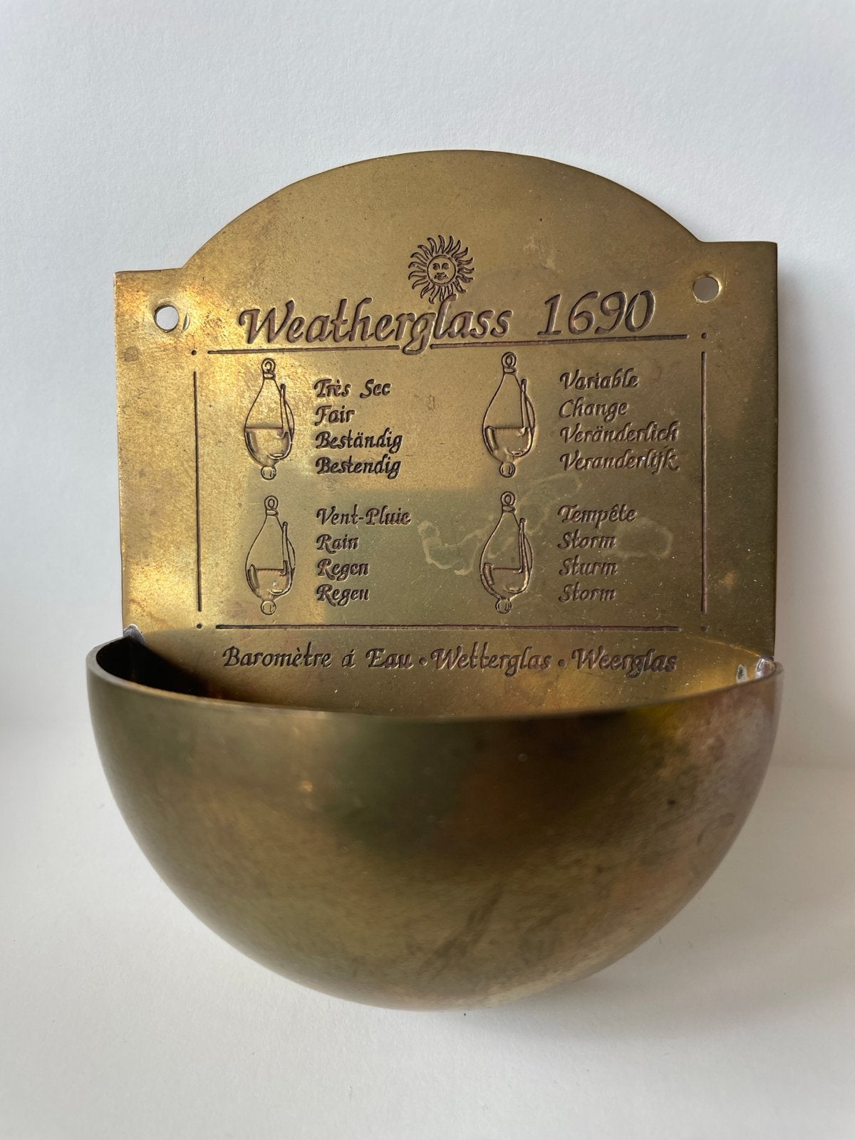 Antieke Messing Weerglas Barometer 1690, Ophalen of Verzenden