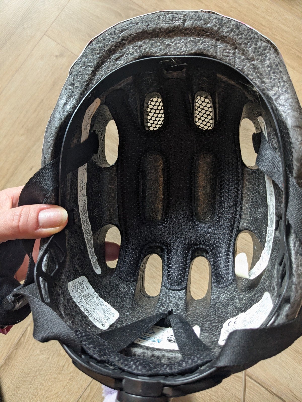 ABUS Kinderhelm 3-6 jaar - Roze met 'Love' print, Gebruikt, Meisje, Overige maten, Ophalen of Verzenden