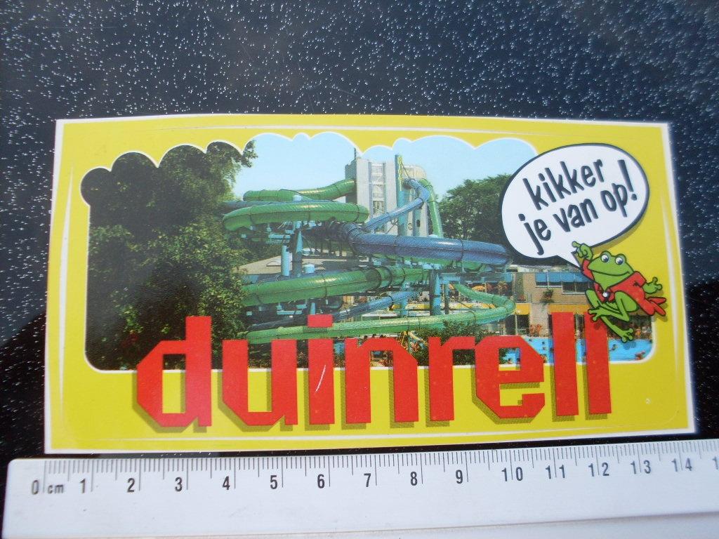 sticker duinrell logo kikker je van op! glijbanen glijbaan, Verzenden, Zo goed als nieuw, Bedrijf of Vereniging