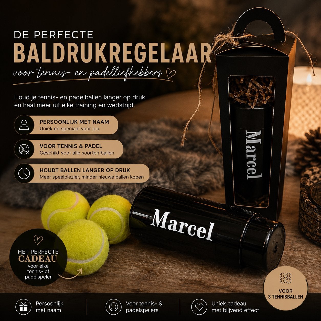 Gepersonaliseerde Bal Drukregelaar voor Tennis & Padel, Overige merken, L00, Overige typen, Nieuw