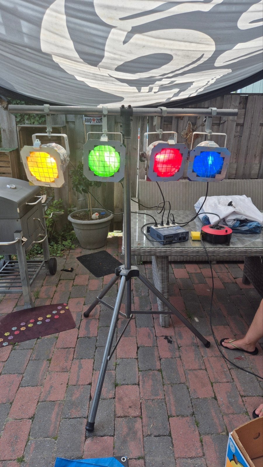 Showtec MultiDim MKII DMX Dimmer Pack met PAR 56 lampen, Ophalen, Gebruikt