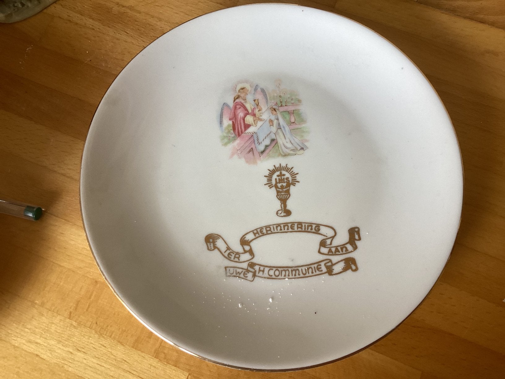 Communie bord diam. 19.5 cm, Antiek en Kunst, Ophalen of Verzenden