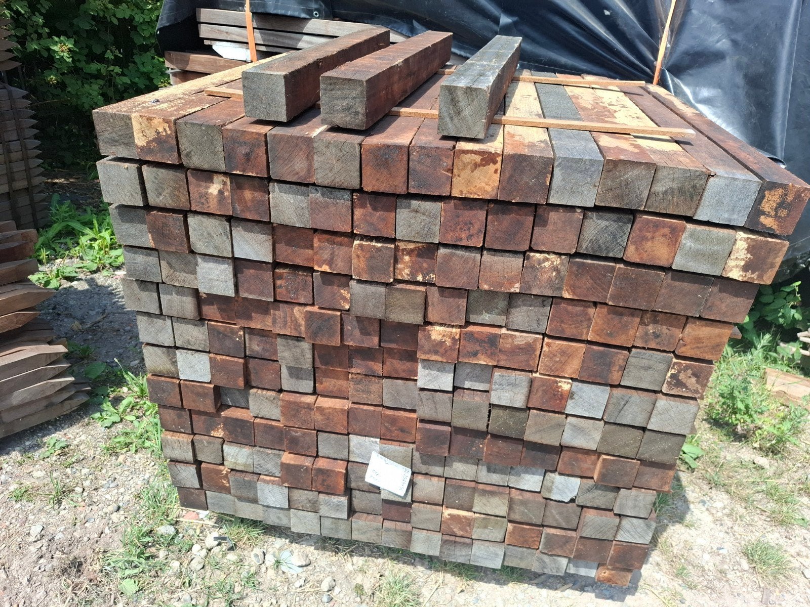 50 st hardhout palen 7.5x7.5x100 cm bezorgen mogelijk, Ophalen, Nieuw, Hardhout, 250 cm of meer