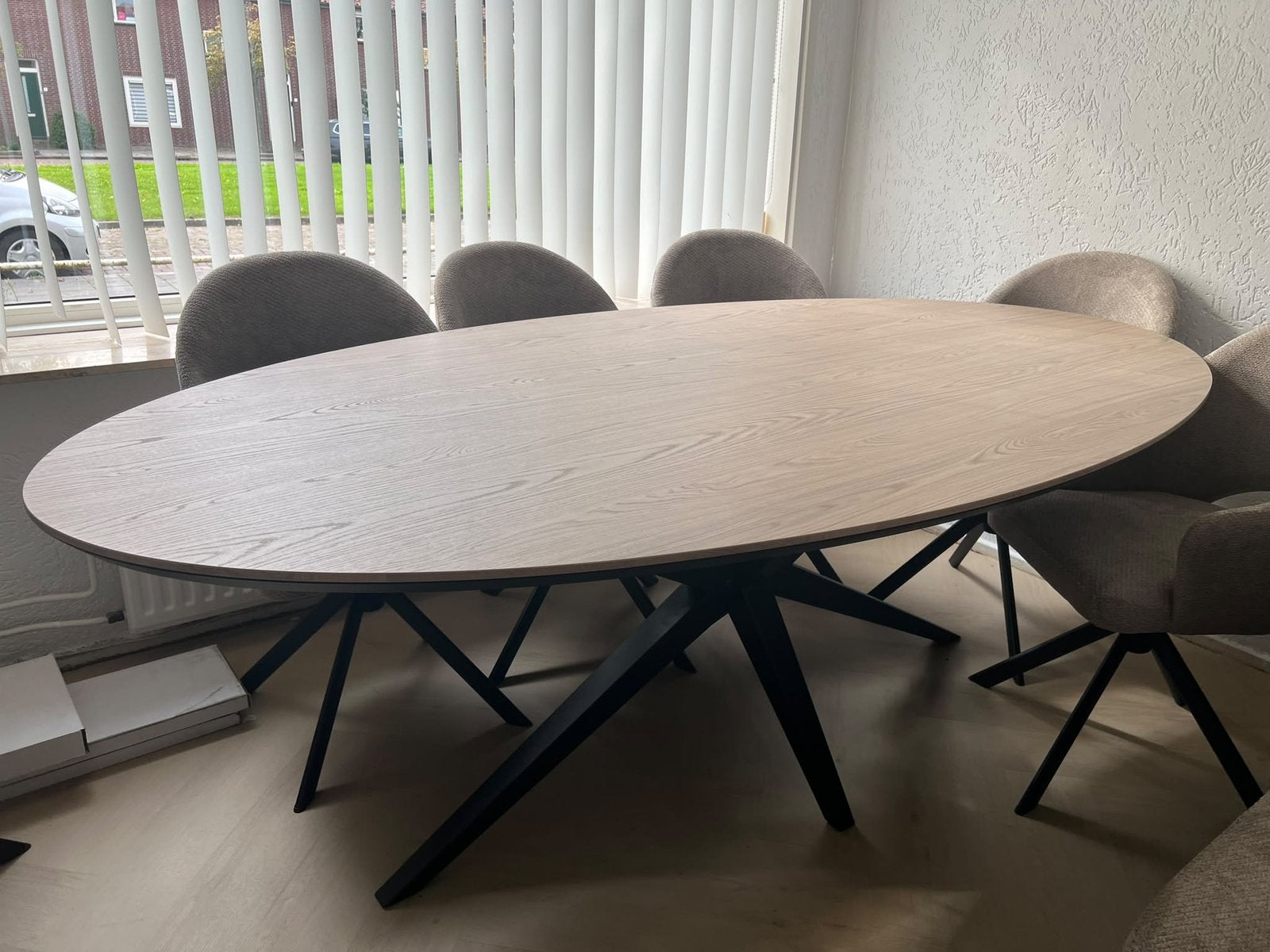 Eettafel Ovaal 220 X 120 lamulux (NIEUW), Ophalen, 100 tot 150 cm, Ovaal, Nieuw