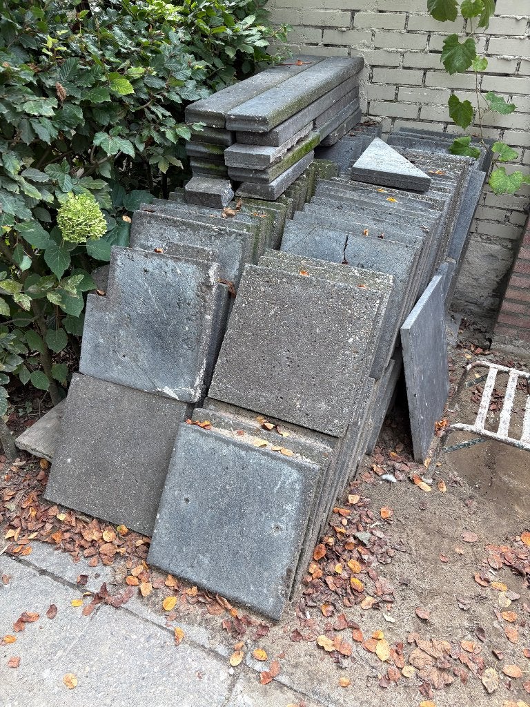 Beton stoeptegels 40x40, Ophalen, Gebruikt, Beton, Terrastegels