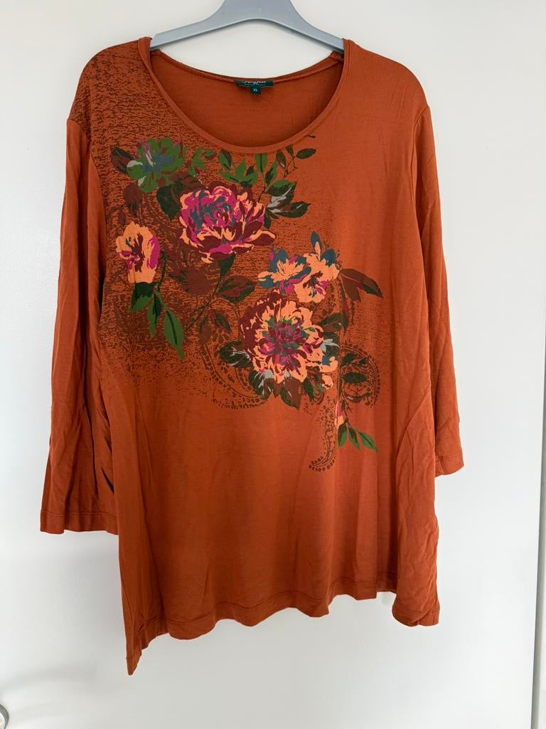 Shirt 3/4 mouw, Kleding | Dames, T-shirts, Maat 46/48 (XL) of groter, Oranje, Ophalen of Verzenden, Zo goed als nieuw