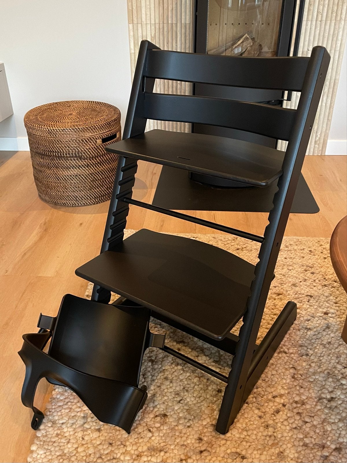 Stokke Tripp Trapp meegroeistoel met babyset - Zwart, Ophalen, Zo goed als nieuw, Meegroeistoel, Aanschuifbaar