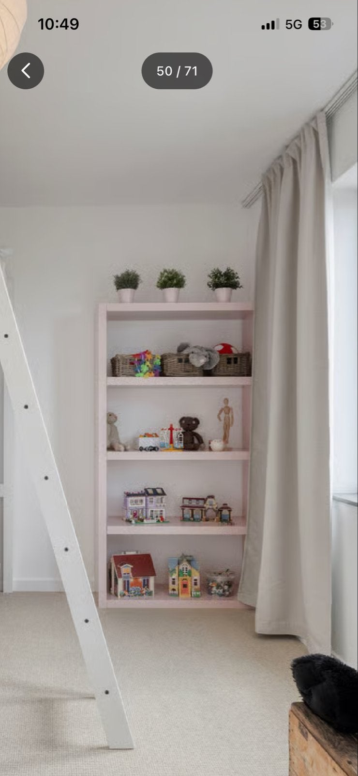 Roze IKEA Lack kast - Boekenkast/Opbergkast voor Kinderkamer, Ophalen, Met plank(en), Gebruikt, 50 tot 100 cm