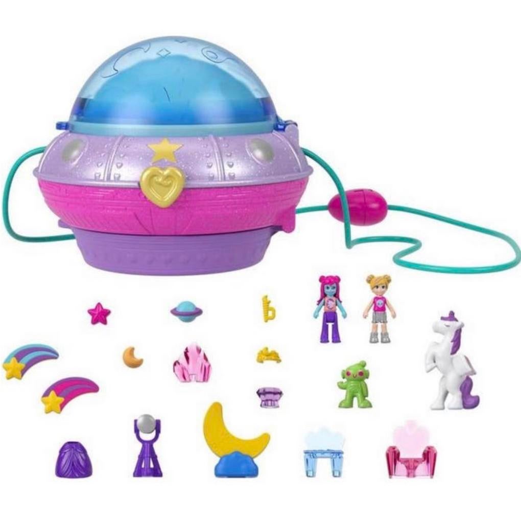 Polly Pocket Dubbele compacts - Ruimteschip kasteel speelset, Kinderen en Baby's, Speelgoed | Overig, Meisje, Nieuw, Ophalen of Verzenden