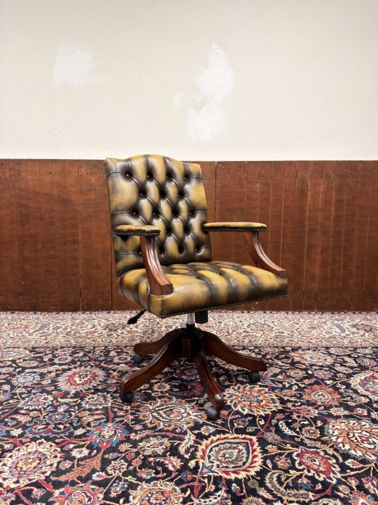 NIEUW! Klassiek Engels Chesterfield Bureaustoel, Ophalen of Verzenden