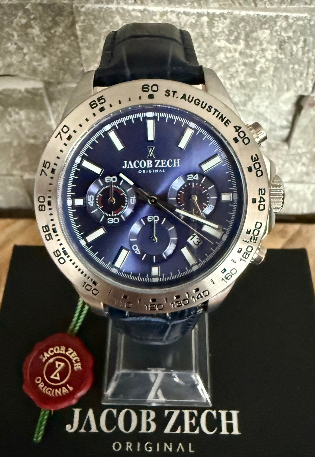 JACOB ZECH ST-AUGUSTINE CHRONO TWV399€! 💯%NIEUW, ORIGINEEL, Ophalen of Verzenden, Nieuw, Blauw