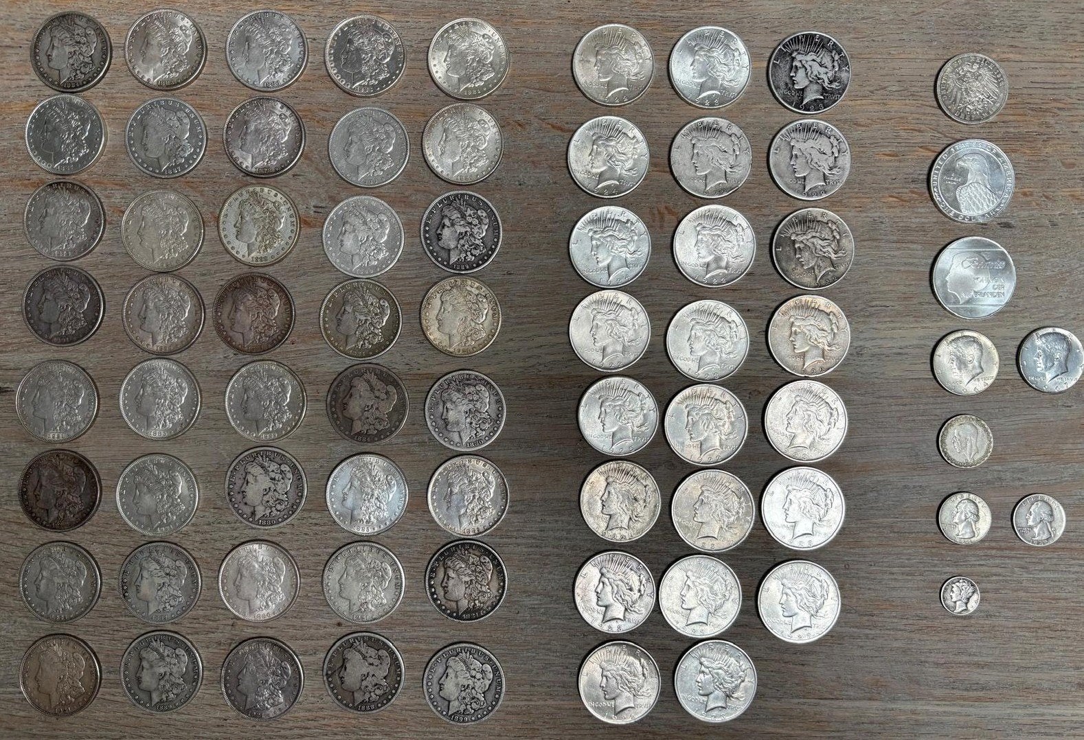 Grote collectie zilveren munten ( dollars) Amerika., Postzegels en Munten, Munten | Amerika, Ophalen of Verzenden, Noord-Amerika