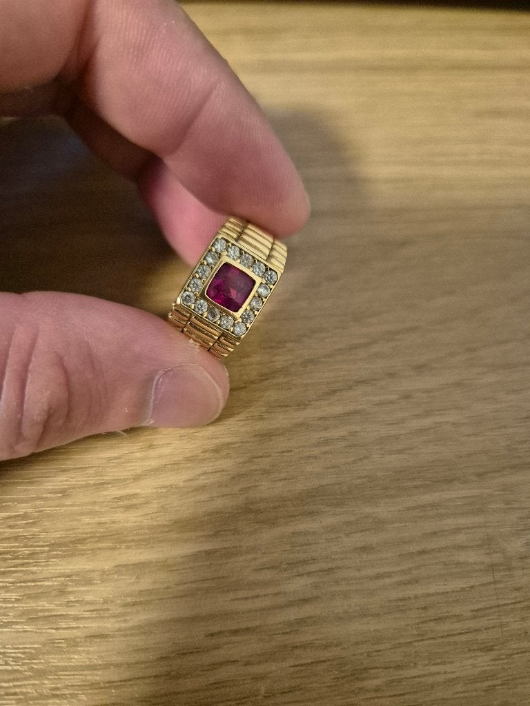 Gouden ring, 18 tot 19, Ophalen of Verzenden, Zo goed als nieuw, Dame of Heer