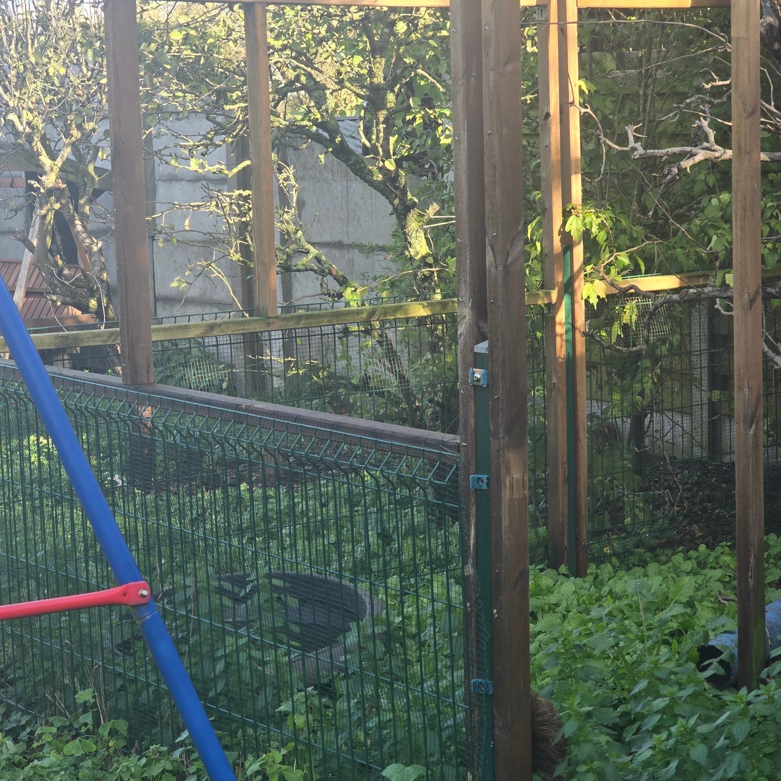 Diverse hekwerken, houten palen en draagdoeken, Tuin en Terras, Ophalen, Met poort, Gebruikt, Overige typen