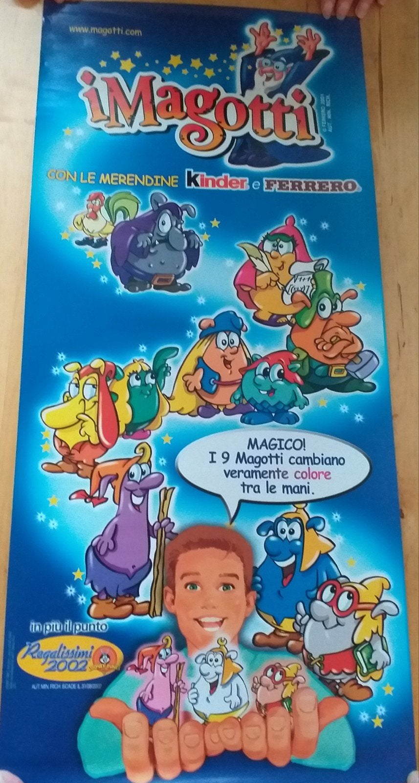 iMagotti Kinder Ferrero Poster 2002, Verzamelen, Ophalen of Verzenden, Gebruikt