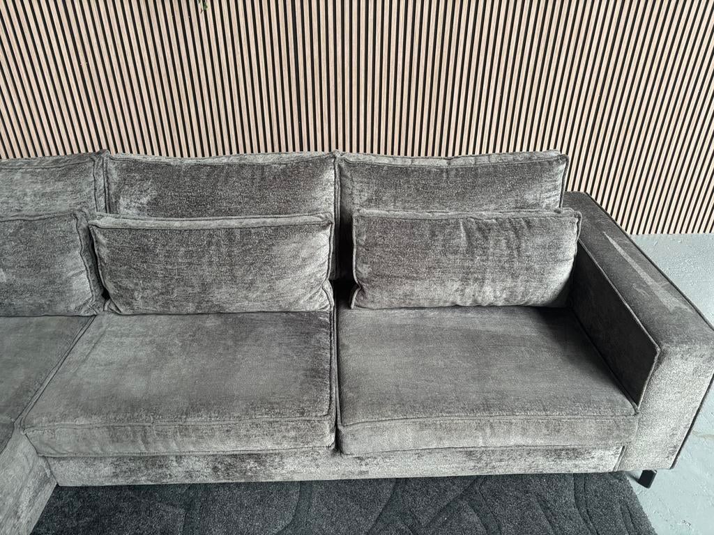 GRATIS LEVERING Hoekbank Donkergrijs 305x230 GEREINIGD, Hoekbank, 300 cm of meer, Ophalen of Verzenden, Zo goed als nieuw