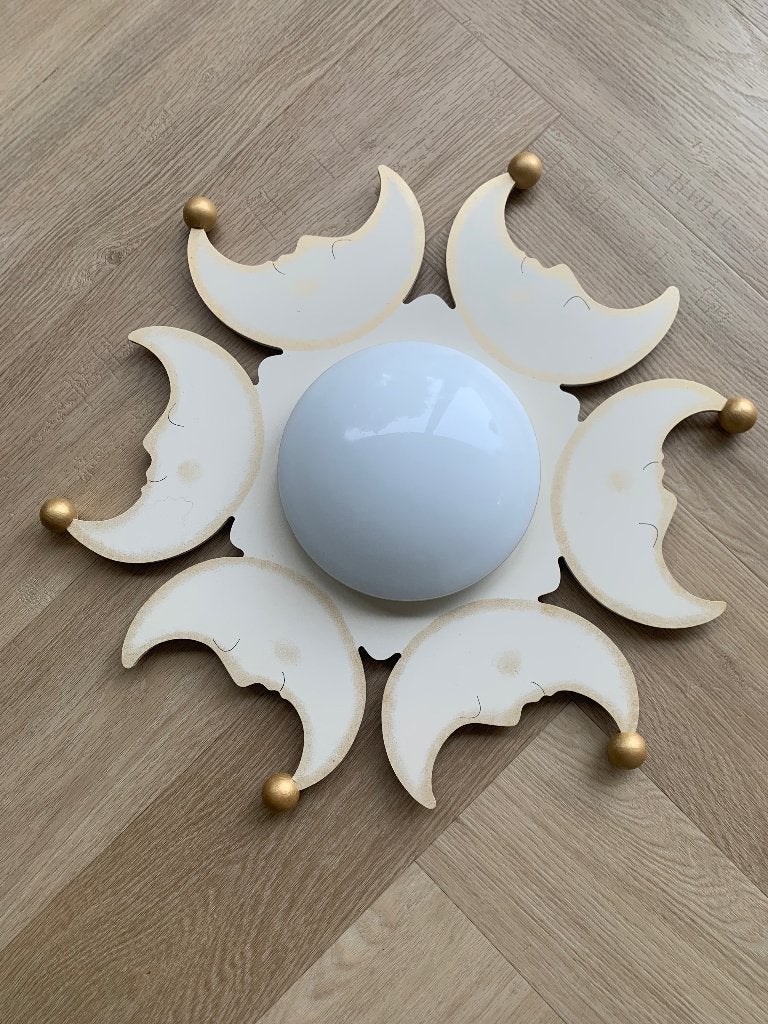Plafondlamp maan, Ophalen, Beige, Zo goed als nieuw, Plafondlamp