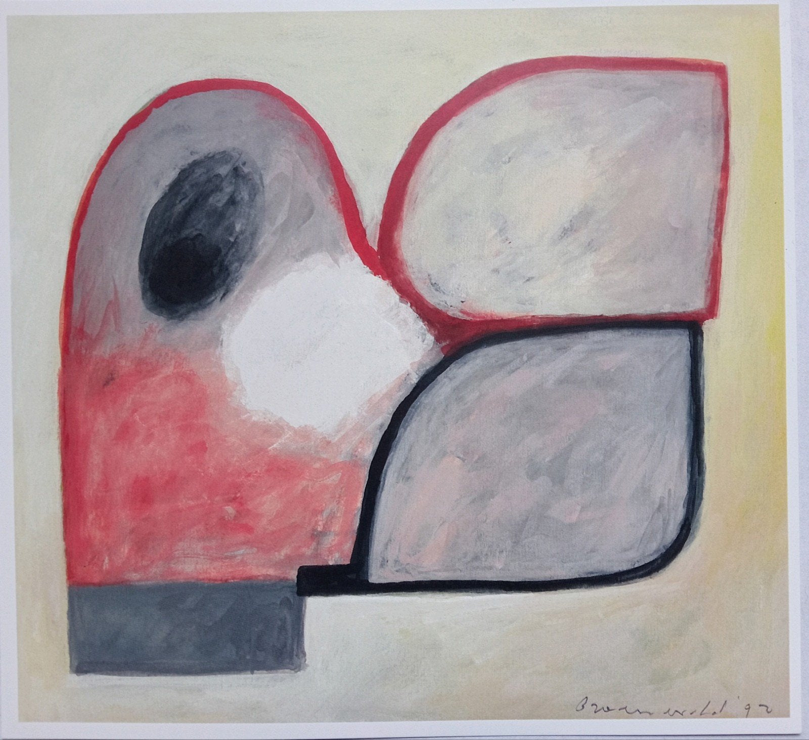 Doris Groeneveld Abstracte compositie offset prent, Ophalen of Verzenden
