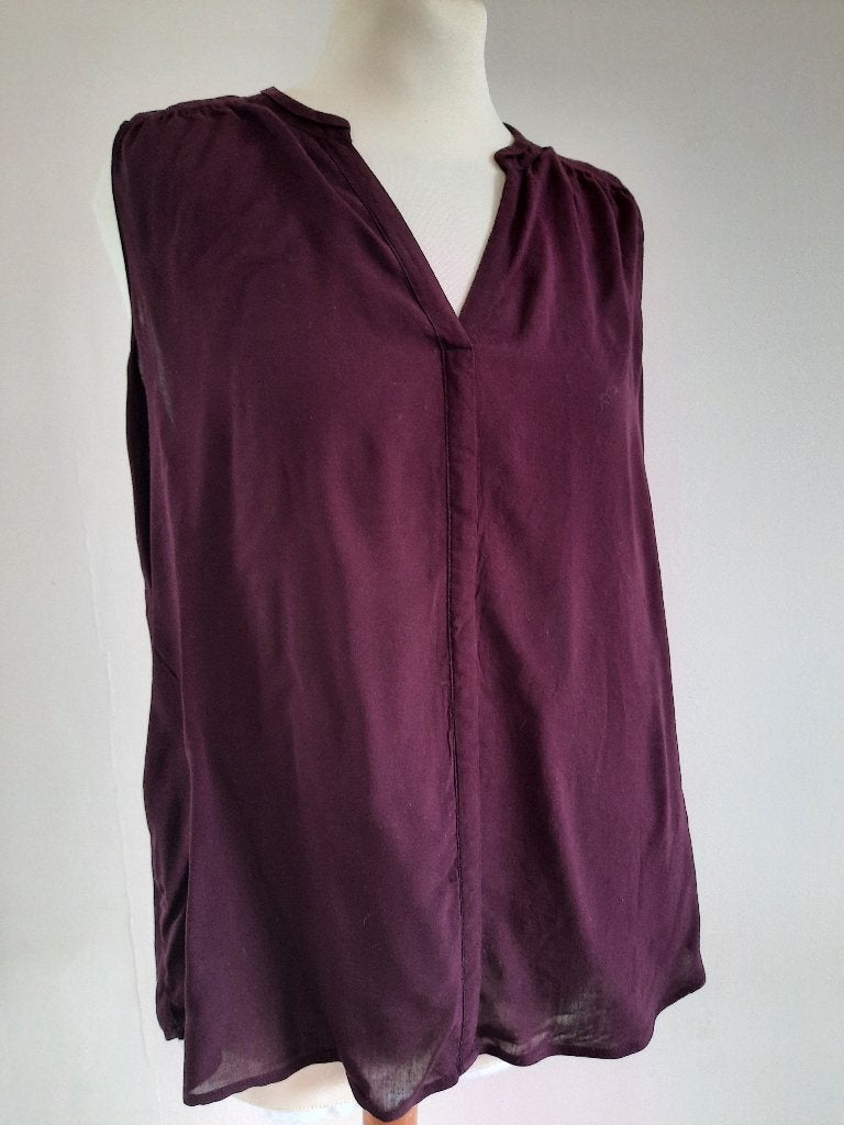 Z.g.a.n. Prachtige blouse top Opus mt.40 donkerrood mouwloos, Maat 38/40 (M), Paars, Ophalen of Verzenden, Zo goed als nieuw