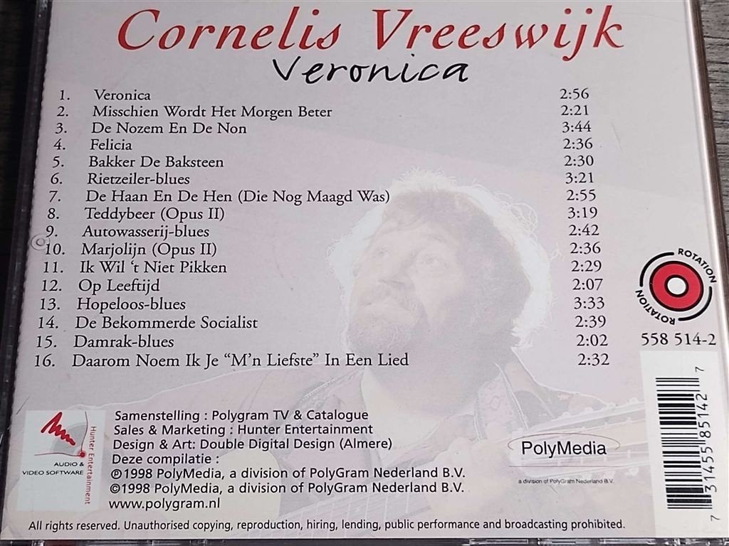 Cornelis Vreeswijk - Veronica, Ophalen of Verzenden, Zo goed als nieuw, Levenslied of Smartlap